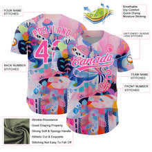 Load image into Gallery viewer, Custom Pink White 3D Pattern Design Abstract Painting Authentic Baseball Jersey