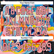 Load image into Gallery viewer, Custom Medium Pink Black 3D Pattern Design Abstract Painting Authentic Baseball Jersey