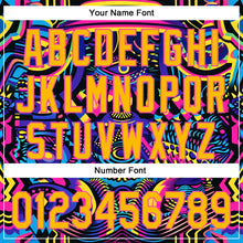 Load image into Gallery viewer, Custom Black Gold-Pink 3D Pattern Design Abstract Painting Authentic Baseball Jersey