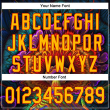 Load image into Gallery viewer, Custom Black Gold-Red 3D Pattern Design Peacock With Feather Authentic Baseball Jersey