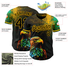 Load image into Gallery viewer, Custom Black Gold 3D Pattern Design Holi Festival Color Powder Authentic Baseball Jersey