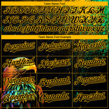 Load image into Gallery viewer, Custom Black Gold 3D Pattern Design Holi Festival Color Powder Authentic Baseball Jersey