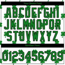 Load image into Gallery viewer, Custom White Kelly Green-Black 3D St.Patrick's Day Clovers Performance T-Shirt