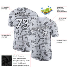 Load image into Gallery viewer, Custom Gray White-Black 3D Pattern Design Chinese Style Words And Mountain Performance T-Shirt