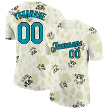 Load image into Gallery viewer, Custom Cream Teal-Black 3D Pattern Design Dog Performance T-Shirt