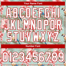 Load image into Gallery viewer, Custom Teal White-Red 3D Pattern Design Tropical Hawaii Flower With Bird Performance T-Shirt