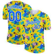 Load image into Gallery viewer, Custom Yellow Royal-White 3D Pattern Design Tropical Hawaii Plant With Bird Performance T-Shirt