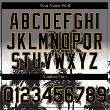 Load image into Gallery viewer, Custom Gray Black-Old Gold 3D Pattern Design Tropical Hawaii Palms Trees Performance T-Shirt