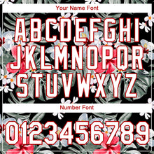 Load image into Gallery viewer, Custom Black White-Red 3D Pattern Design Tropical Hawaii Plant Performance T-Shirt