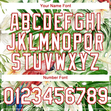 Load image into Gallery viewer, Custom White Red 3D Pattern Design Tropical Hawaii Plant With Bird Performance T-Shirt