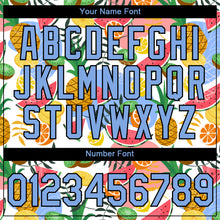 Load image into Gallery viewer, Custom White Light Blue-Black 3D Pattern Design Summer Holiday Fruit Performance T-Shirt