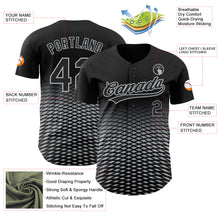 Load image into Gallery viewer, Custom Black Gray 3D Pattern Design Gradient Lines Authentic Baseball Jersey