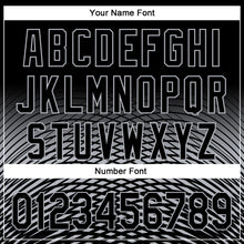Load image into Gallery viewer, Custom Black Gray 3D Pattern Design Gradient Lines Authentic Baseball Jersey