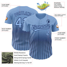 Load image into Gallery viewer, Custom Light Blue Navy 3D Pattern Design Gradient Lines Authentic Baseball Jersey