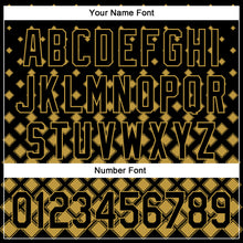 Load image into Gallery viewer, Custom Black Old Gold 3D Pattern Design Geometric Shapes Authentic Baseball Jersey