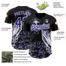 Load image into Gallery viewer, Custom Black Purple-White 3D Pattern Design Religion Jesus Christ Authentic Baseball Jersey