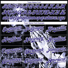 Load image into Gallery viewer, Custom Black Purple-White 3D Pattern Design Religion Jesus Christ Authentic Baseball Jersey