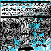 Load image into Gallery viewer, Custom Light Blue Black-White 3D Pattern Design Religion Jesus Christ Authentic Baseball Jersey