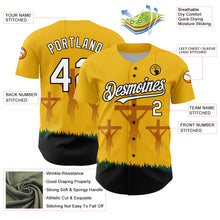 Load image into Gallery viewer, Custom Yellow White-Black 3D Pattern Design Religion Cross Jesus Christ Good Friday Authentic Baseball Jersey