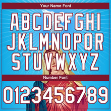 Load image into Gallery viewer, Custom Sky Blue White-Maroon 3D Pattern Design Religion Jesus Christ And Virgin Mary Authentic Baseball Jersey