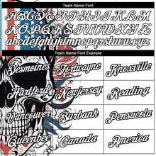 Load image into Gallery viewer, Custom White Black 3D Skull With American Flag Performance T-Shirt