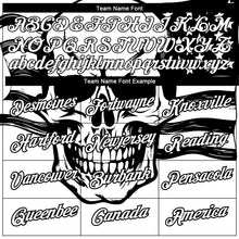 Load image into Gallery viewer, Custom White Black 3D Skull With American Flag Performance T-Shirt