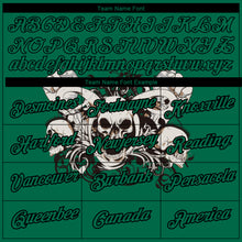 Load image into Gallery viewer, Custom Kelly Green Black 3D Skull Fashion Performance T-Shirt