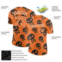 Load image into Gallery viewer, Custom Orange White 3D Skull Fashion Performance T-Shirt