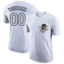 Load image into Gallery viewer, Custom White Black 3D Skull With American Flag Performance T-Shirt