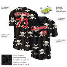 Load image into Gallery viewer, Custom Black Red-White 3D Skull Fashion Performance T-Shirt