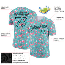 Load image into Gallery viewer, Custom Panther Blue Black 3D Pattern Design Tropical Hawaii Flamingo Performance T-Shirt