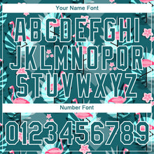 Load image into Gallery viewer, Custom Teal White 3D Pattern Design Tropical Hawaii Flamingo Performance T-Shirt