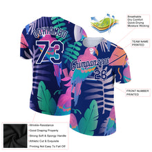 Load image into Gallery viewer, Custom Navy White 3D Pattern Design Tropical Hawaii Bird Performance T-Shirt