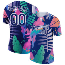 Load image into Gallery viewer, Custom Navy White 3D Pattern Design Tropical Hawaii Bird Performance T-Shirt