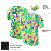 Load image into Gallery viewer, Custom Neon Yellow White-Royal 3D Pattern Design Hawaii Summer Fruit Performance T-Shirt