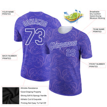 Load image into Gallery viewer, Custom Dark Purple White 3D Pattern Design Dragon Performance T-Shirt