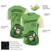 Load image into Gallery viewer, Custom Aurora Green Black-Cream 3D Pattern Design Crocodile Performance T-Shirt