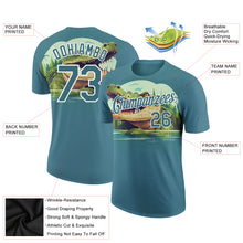 Load image into Gallery viewer, Custom Panther Blue White 3D Pattern Design Crocodile Performance T-Shirt