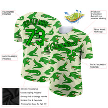 Load image into Gallery viewer, Custom Cream Aurora Green-Black 3D Pattern Design Crocodile Performance T-Shirt