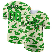 Load image into Gallery viewer, Custom Cream Aurora Green-Black 3D Pattern Design Crocodile Performance T-Shirt