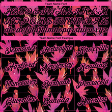 Load image into Gallery viewer, Custom Black Pink 3D Pattern Design Flower Performance T-Shirt