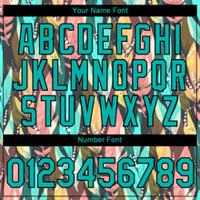 Load image into Gallery viewer, Custom Aqua Black 3D Pattern Design Tropical Palm Leaf Performance T-Shirt