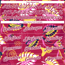 Load image into Gallery viewer, Custom Deep Pink White 3D Pattern Design Tropical Palm Leaf Performance T-Shirt