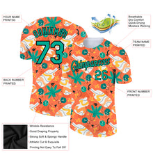 Load image into Gallery viewer, Custom Orange Aqua-Black 3D Pattern Design Abstract Doodle Performance T-Shirt