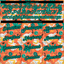 Load image into Gallery viewer, Custom Orange Aqua-Black 3D Pattern Design Abstract Doodle Performance T-Shirt