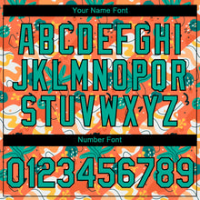 Load image into Gallery viewer, Custom Orange Aqua-Black 3D Pattern Design Abstract Doodle Performance T-Shirt