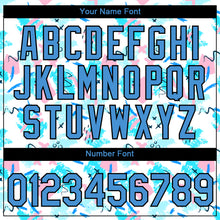 Load image into Gallery viewer, Custom White Powder Blue-Black 3D Pattern Design Abstract Doodle Performance T-Shirt