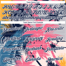 Load image into Gallery viewer, Custom White Navy 3D Pattern Design Hawaii Palm Trees Performance T-Shirt