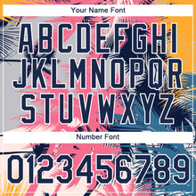 Load image into Gallery viewer, Custom White Navy 3D Pattern Design Hawaii Palm Trees Performance T-Shirt