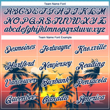 Load image into Gallery viewer, Custom Pink Navy-White 3D Pattern Design Hawaii Palm Trees Performance T-Shirt